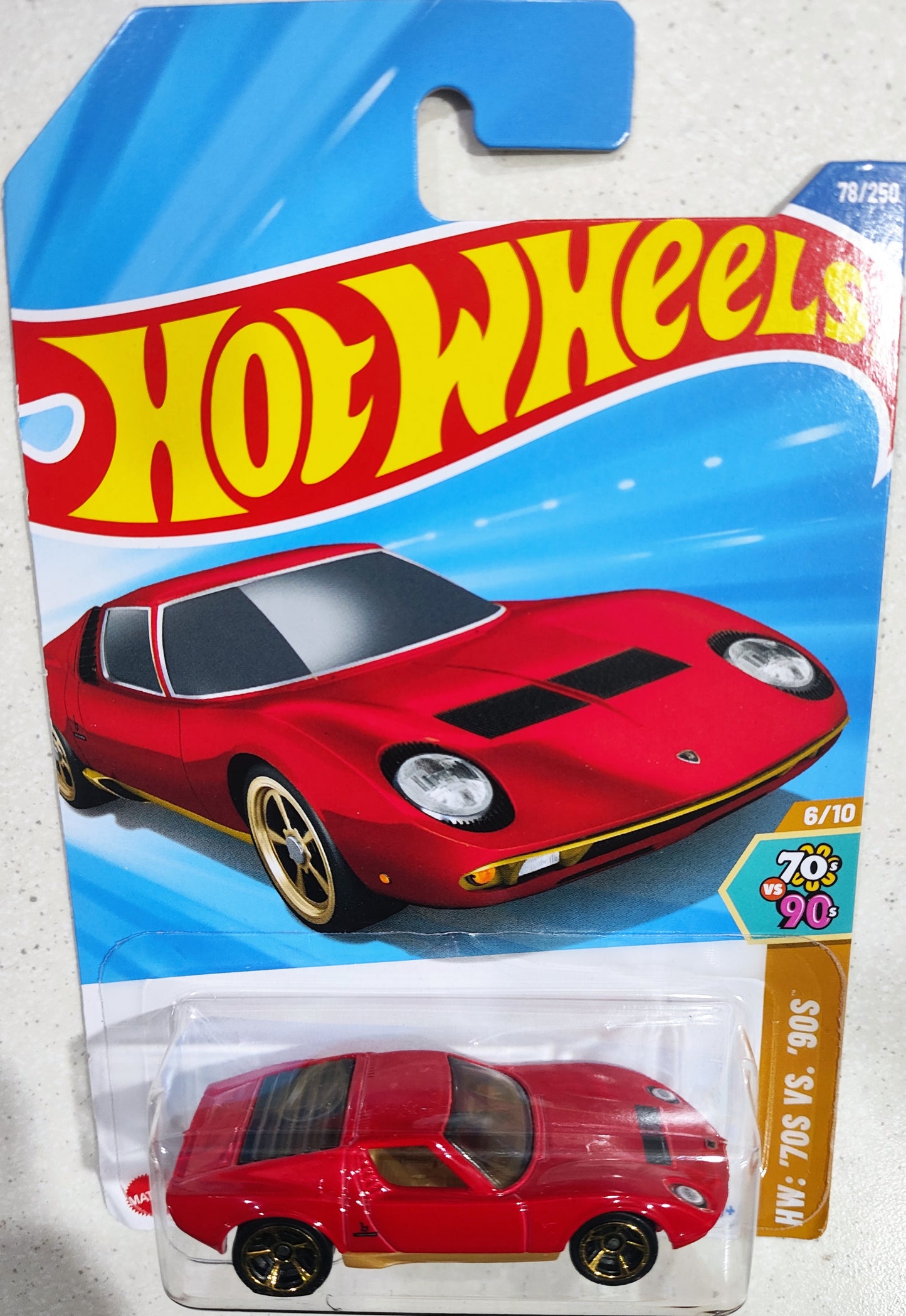 2025 Hot Wheels 71 Lamborghini Miura SV #6/10  Red #78/250 HW 70s vs 90s collection