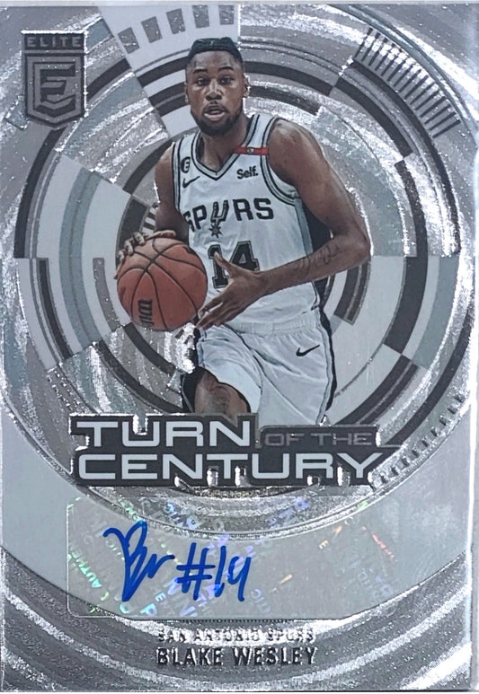 2023-24 NBA Panini Elite Turn of the century Autograph card Blake Wesley Silver #TCS-WES Spurs